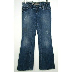 Sacred Blue Women's Boot Cut Distressed Denim Jeans Size 29